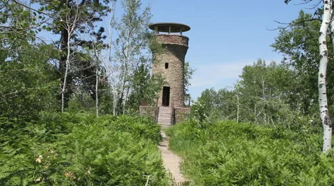 1920s Forest Fire watch tower Stock Footage 40365447