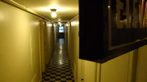 1920's  Hotel Corridor  pan Stock Footage 24653695