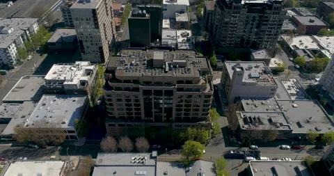 1920's inspired Modern Loft Building in Downtown Portland Oregon Stock Footage 130200502