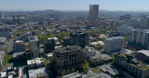 1920's inspired Modern Loft Building in Downtown Portland Oregon Stock Footage 130200989