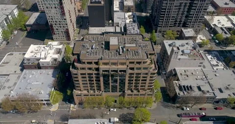 1920's inspired Modern Loft Building in Downtown Portland Oregon Stock Footage 130201249
