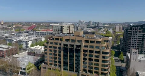 1920's inspired Modern Loft Building in Downtown Portland Oregon Stock Footage 130258026