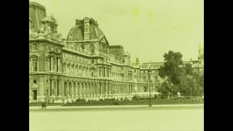 1920s: Louvre museum. Video stock 111552272