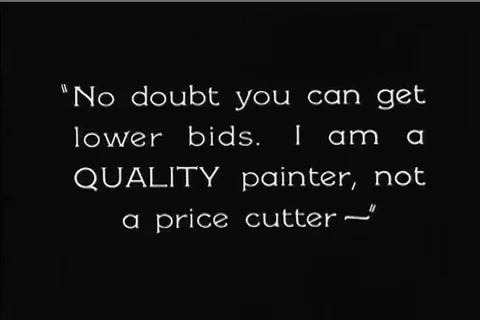 1920s - A man decides to pass on a quality house painter because he can get a 스톡 동영상 99671164