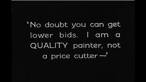 1920s - A man decides to pass on a quality house painter because he can get a 스톡 동영상 120041510