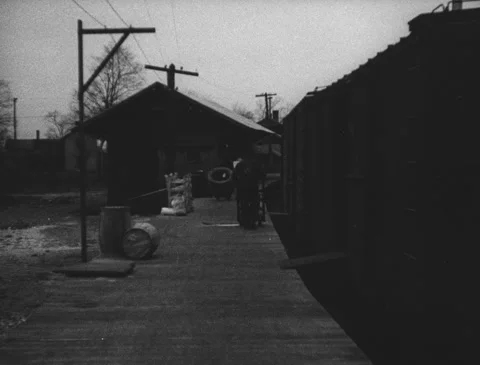 1920s - Men Loading Train at Depot Stock Footage 151188797