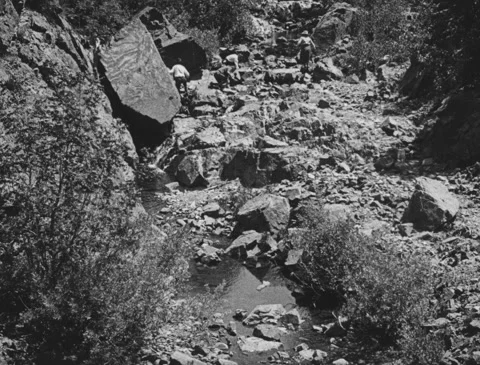 1920s - Men Walking Up Rocky Path Stock Footage 151485414