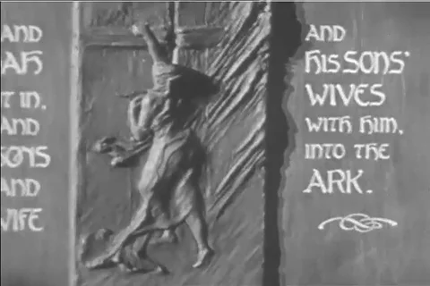 1920s reenactment of Noah and his wives boarding the ark Stock Footage 99793267