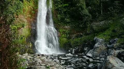 1920x1080 video - Mountain waterfall in rainforest Stock Footage