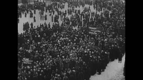 1922-Russian Revolution / Demonstration / 1917 - 1922 Stock Footage