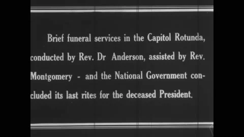 1923 - Long lines of mourners wait to see President Harding's casket as it lies Stock Footage 234422651