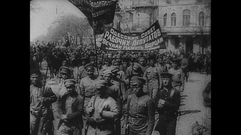 1923-Russia / Demonstration / 1917 - 1923 Stock Footage