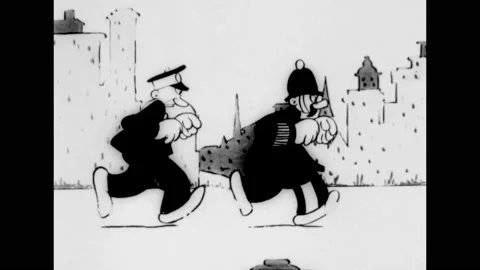 1925 - In this animated film, cops chase Felix the cat across London Bridge, and Stock Footage