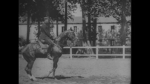 1925-Dressage / Austria / 1925 Stock Footage