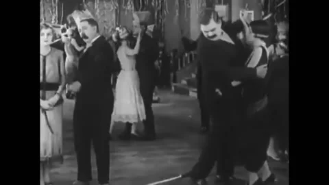 1925 - In this silent comedy, a man and woman make their respective dates Stock Footage 241799129