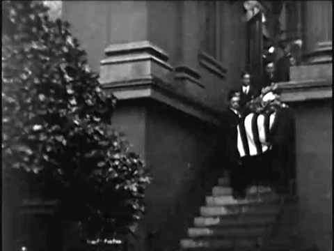 1925  William Jennings Bryan s casket is transported and buried at a gravesite. Stock Footage 83214523