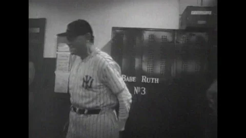 1927-Babe Ruth baseball legend Stock Footage