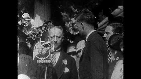 1927-Charles Lindbergh / Atlantic Crossing / 1927 Stock Footage