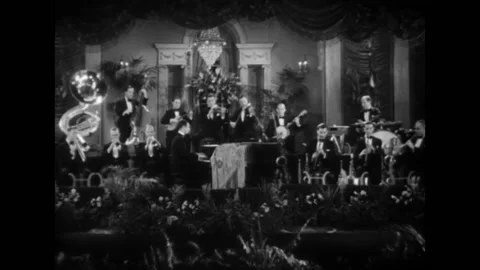 1928 - Gus Arnheim's orchestra begins "Nobody But You," with solos by a Stock Footage 246360004