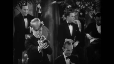 1928 - A jazz rag performance by Gus Arnheim's band concludes with a muted Stock Footage 246364130