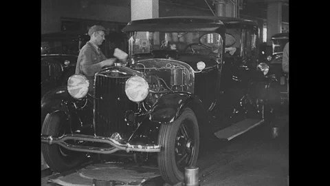 1928-Worker / Test / Car / 1928 스톡 동영상 77871445