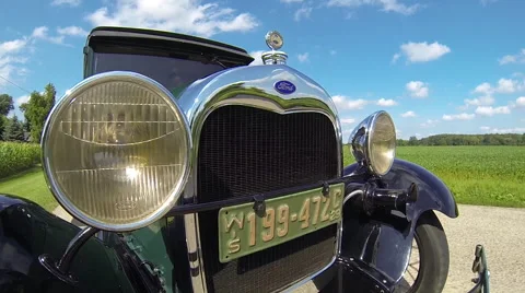 1929 Ford Model A Bean Field Background Video stock 41410640