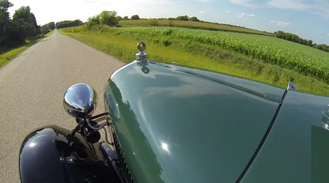 1929 Ford Model A POV Bean Corn Field Background Stock Footage 41410251