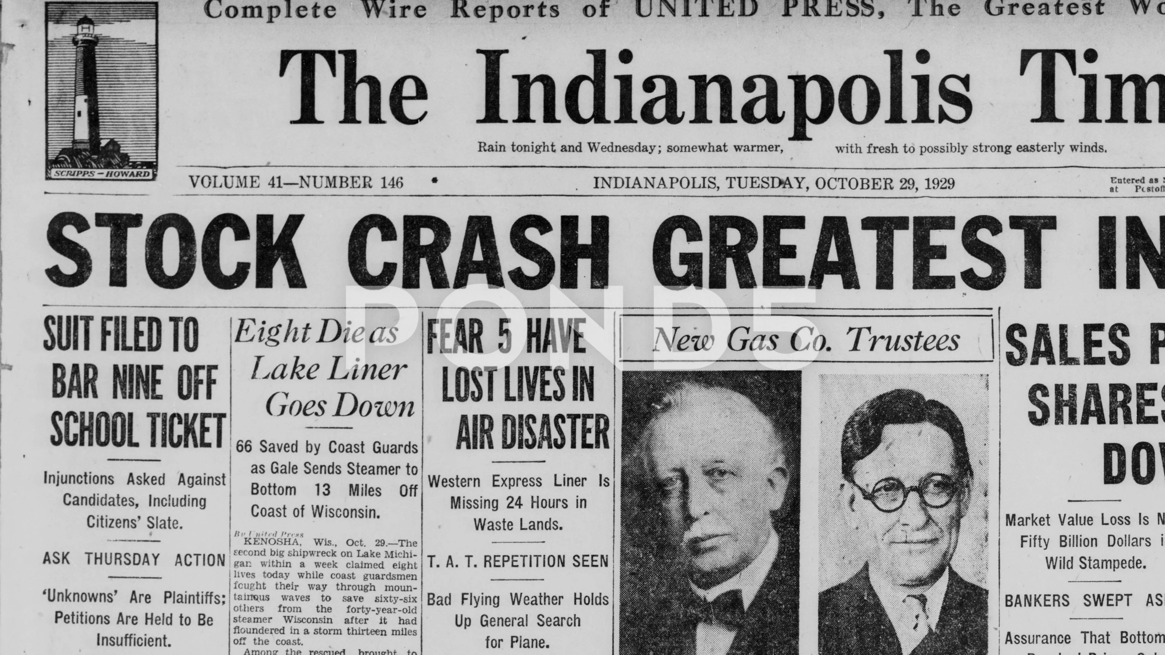1929 Stock Market Crash Headlines | Stock Video | Pond5