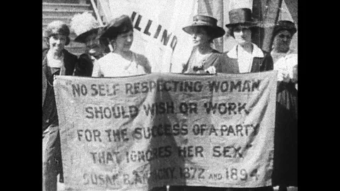 1929-Suffragette / Feminist Movement / USA / 1910-1929 Stock Footage