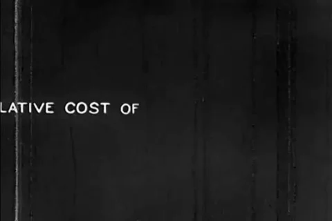 1930 - An animated chart shows the relative cost of operating cars on gravel Stock Footage 99404073