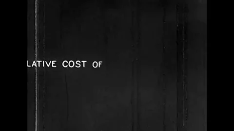 1930 - An animated chart shows the relative cost of operating cars on gravel Stock Footage 118860993