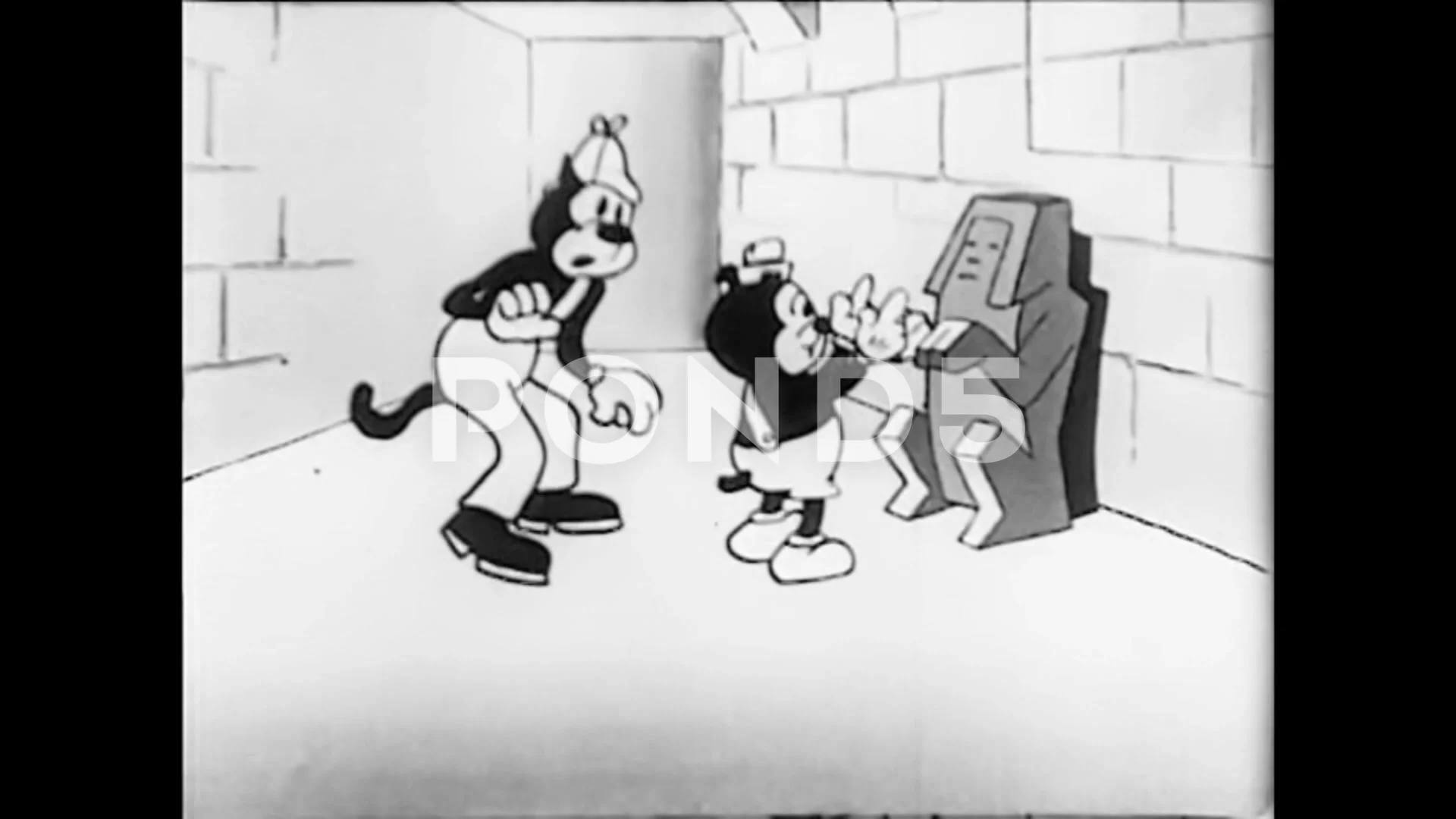 1930 - In this animated film, a cat play... | Stock Video | Pond5