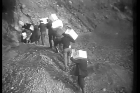 1930 archival - Blasting Mountain with Dynamite Stock Footage 172571572