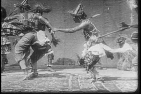 1930 Devil Dancers from India Stock Footage 168987553