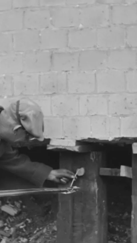 1930 - The US Army blasts a 250 foot chimney to help build out Bolling Field in Stock Footage 287568595