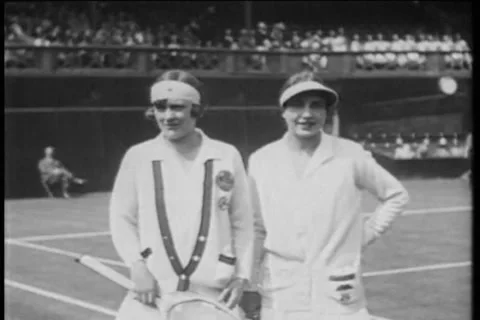 1930 Wightman Cup and David Lawn Cup Tennis Tournaments archival footage Stock-Footage 168985155