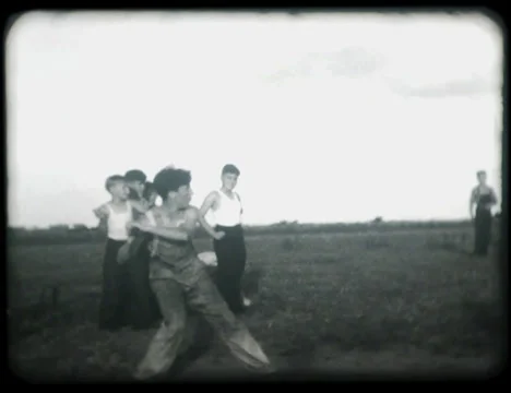 1930s Baseball Kids 스톡 동영상 32785602
