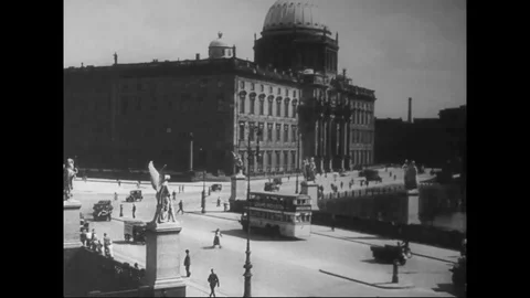 1930s - Berlin is shown to be a bustling, beautiful city before Hitler took over Stock Footage 129046891