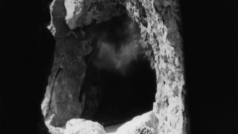 1930s DYNAMITE BLAST EXPLOSION Mining Ore in Cave Vintage Film Industrial Movie Stock Footage 84199958