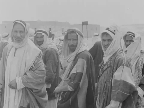 1930s: Group of Middle Eastern men Stock Footage 158024023