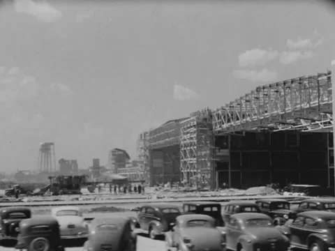 1930s: Massive construction site Stock Footage 158262555