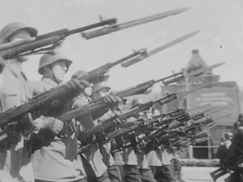 1930s: May Day parade Stock Footage 158069503