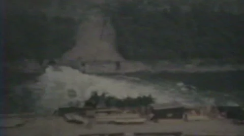 1930's - Niagara falls high angle Stock Footage 6529067