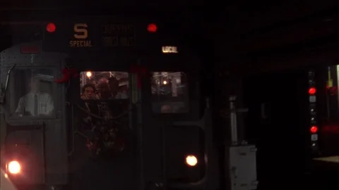 1930s NYC subway train in action on the track Stock Footage 112852342