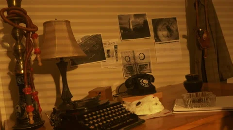 1930's Office with Moving Shadows Stock Footage 68664140
