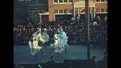 young girls dance the CanCan at home 195, Stock Video