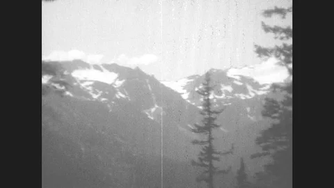 1930s: Woman And Girl Stand In The Woods With Binoculars And Look At Nearby Stock Footage
