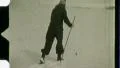 1930s Young Woman Cross Country Skiing Winter Snow Ski Vintage Film Home Movie HD Footage