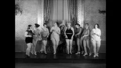 young girls dance the CanCan at home 195, Stock Video