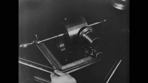 1931 - Thomas Edison demonstrates how the light bulb works. Stock Footage 238601771